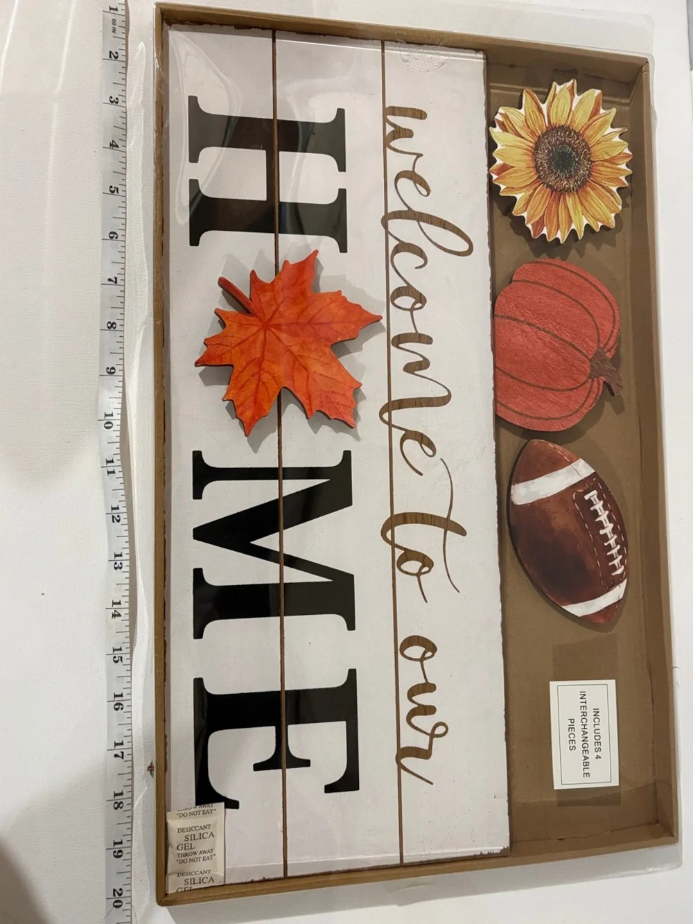 Welcome to Our Home Seasonal Wall Sign with Interchangeable Accents - Fall Decor